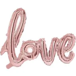 GLOBO MET FRASE LOVE CURSIVA ROSAPALO