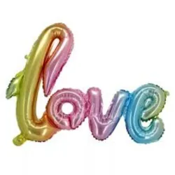 GLOBO MET FRASE LOVE CURSIVA TORNASOL
