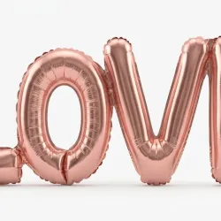 GLOBO MET FRASE LOVE ROSADO