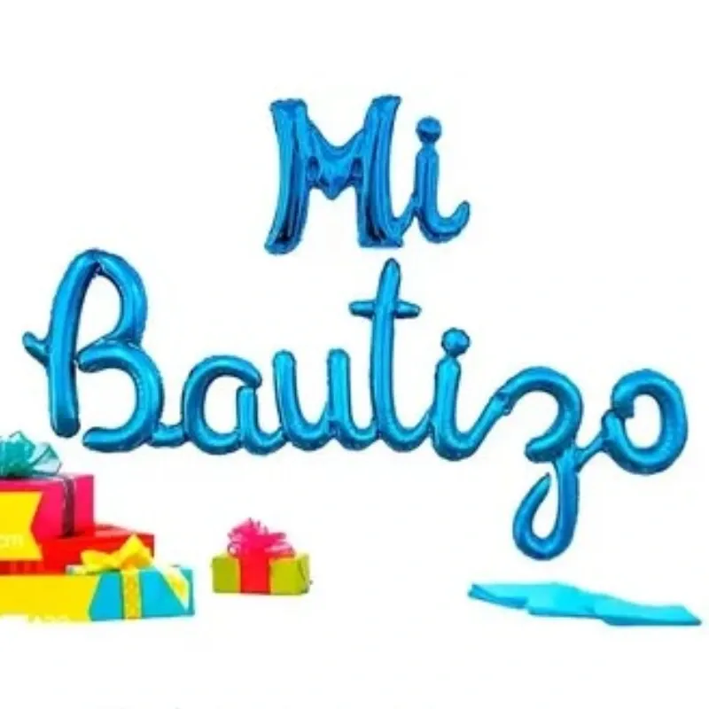 GLOBO MET FRASE MI BAUTIZO CURSIVA