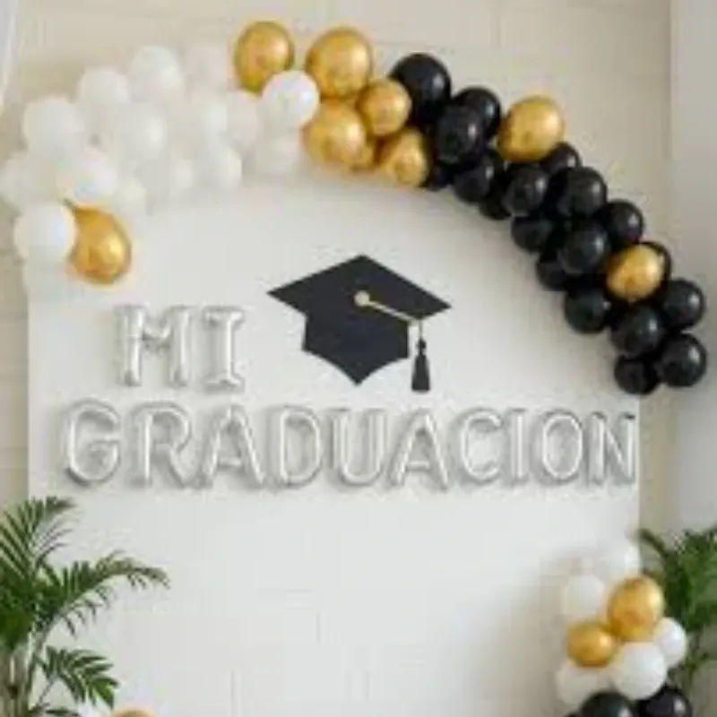 GLOBO MET FRASE MI GRADUACION PLATEADO