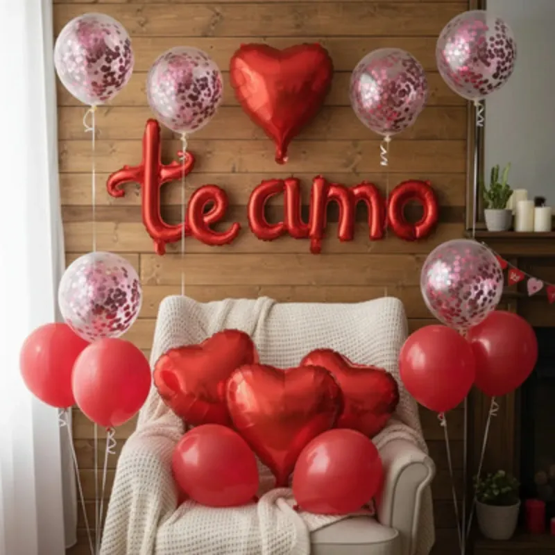 GLOBO MET FRASE TE AMO CURSIVA