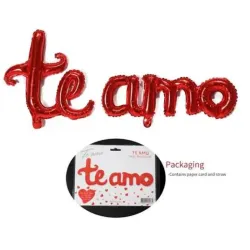 GLOBO MET FRASE TE AMO CURSIVA