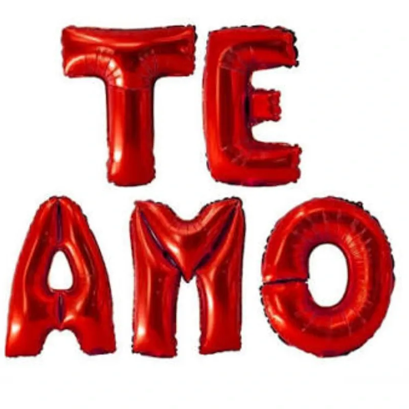 GLOBO MET FRASE TE AMO ROJO