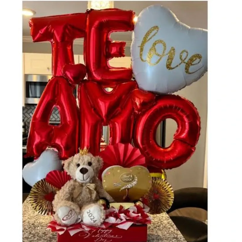 GLOBO MET FRASE TE AMO ROJO