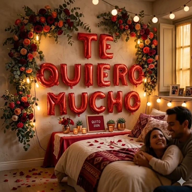 GLOBO MET FRASE TE QUIERO MUCHO ROJO