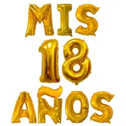 GLOBO MET FRASES MIS 18 AÑOS DORADO