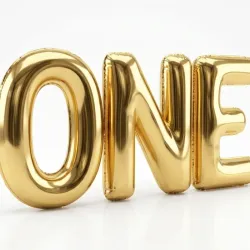 GLOBO MET FRASES ONE DORADO (SUELTO)