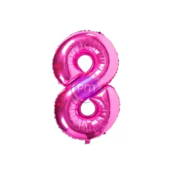 GLOBO METALIZADO 16" # 8 FUCSIA