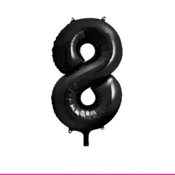 GLOBO METALIZADO 16" # 8 NEGRO