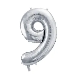 GLOBO METALIZADO 16" # 9 PLATEADO