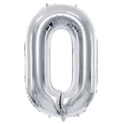 GLOBO METALIZADO 32" # 0 PLATEADO
