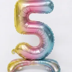 GLOBO METALIZADO 32" # 5 TORNASOL CON BASE