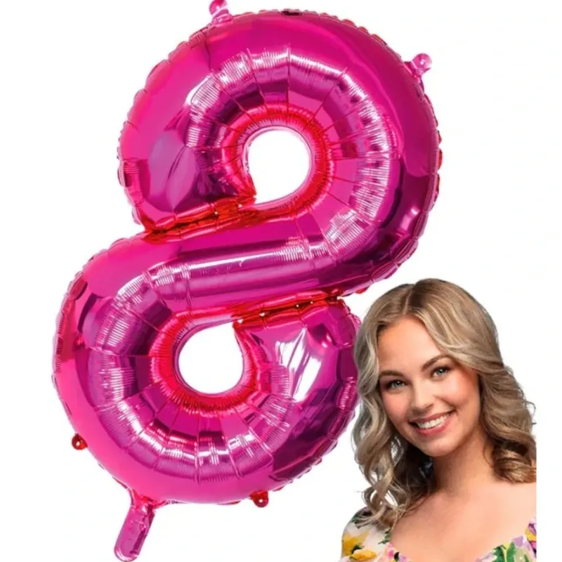 GLOBO METALIZADO 32" # 8 FUCSIA
