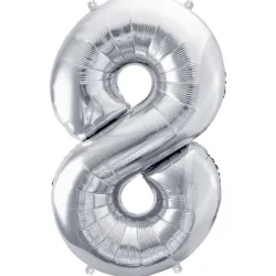 GLOBO METALIZADO 32" # 8 PLATEADO