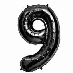 GLOBO METALIZADO 32" # 9 NEGRO