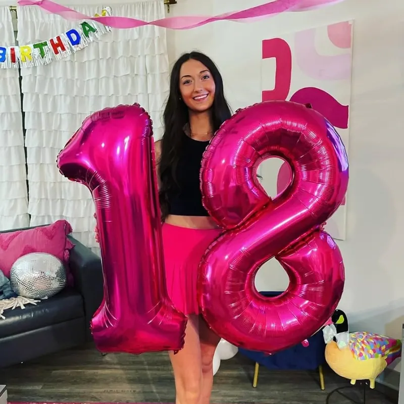 GLOBO METALIZADO 32" # 1 FUCSIA