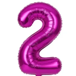 GLOBO METALIZADO 32" # 2 FUCSIA
