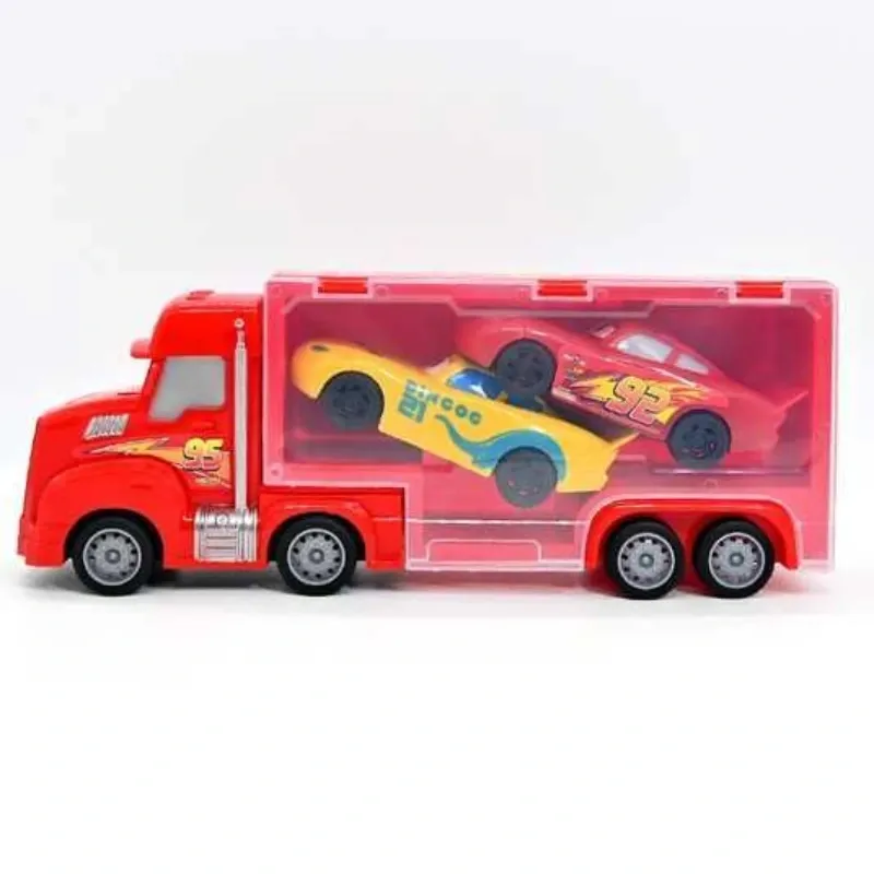 JUGUETE CAMION TRAILER CON 2 CARROS 95 CARRIER TRUCK