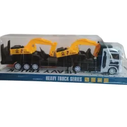 JUGUETE CAMION TRAILER CON 2 CONSTRU HEAVY TRUCK