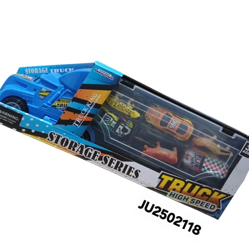 JUGUETE CAMION TRAILER CON 3 CARROS + 3 ANIMALES