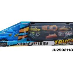 JUGUETE CAMION TRAILER CON 3 CARROS + 3 ANIMALES