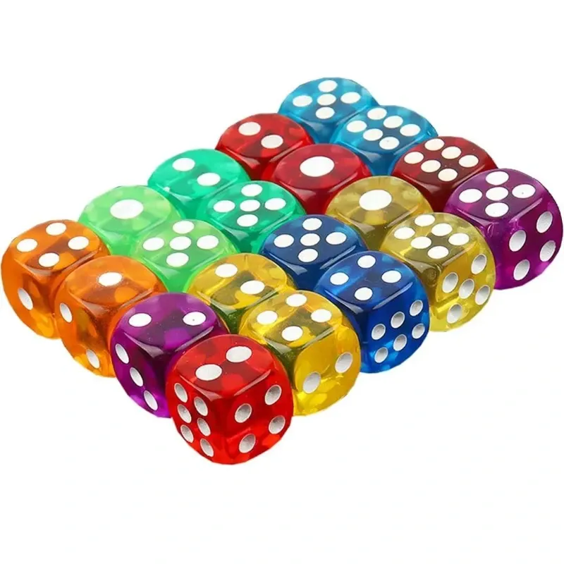JUGUETE DADOS ACRILICOS DE COLORES
