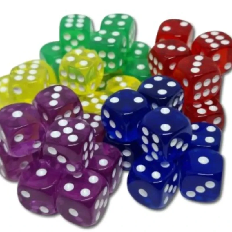 JUGUETE DADOS ACRILICOS DE COLORES