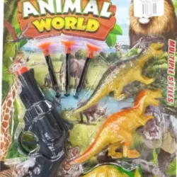 JUGUETE DINOSAURIOS Y PISTOLA ANIMAL WORLD