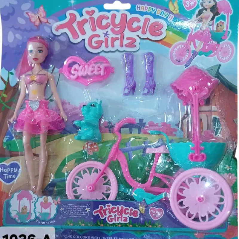 JUGUETE MUÑECA CABALLO O BICICLETA TRICYCLE GIRLZ