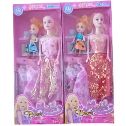 JUGUETE MUÑECA + NIÑA + ROPA