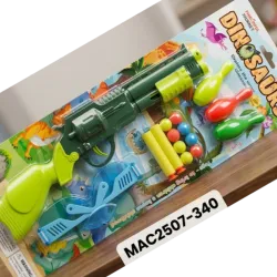 JUGUETE PISTOLA, GAFAS Y BOLOS DINOSAURS