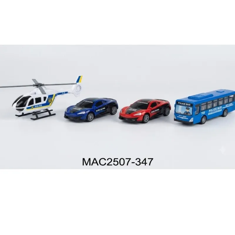 JUGUETE SET 2 CARROS, HELICOPTERO, BUSS CAR MODEL