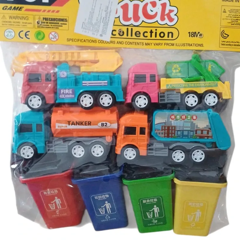JUGUETE SET CARROS Y TANQUES DE BASURA