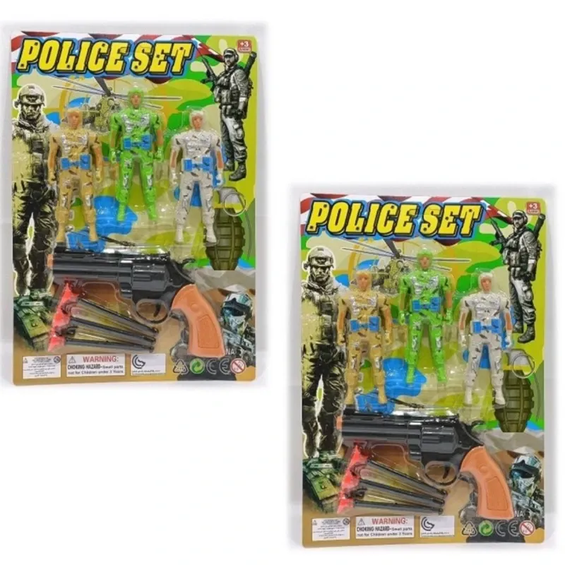 JUGUETE SET POLICE 3 SOLDADO + 1 PISTOLA