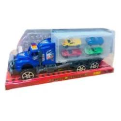 JUGUETE CAMION TRAILER CON 4 CARROS TOP SPEED