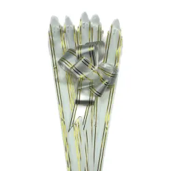 LAZO MAGICO 2 LINEAS DORADA BLANCO 25 X 2 CM
