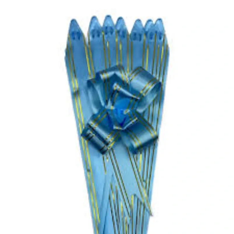 LAZO MAGICO 2 LINEAS DORADA CELESTE 25 X 2 CM