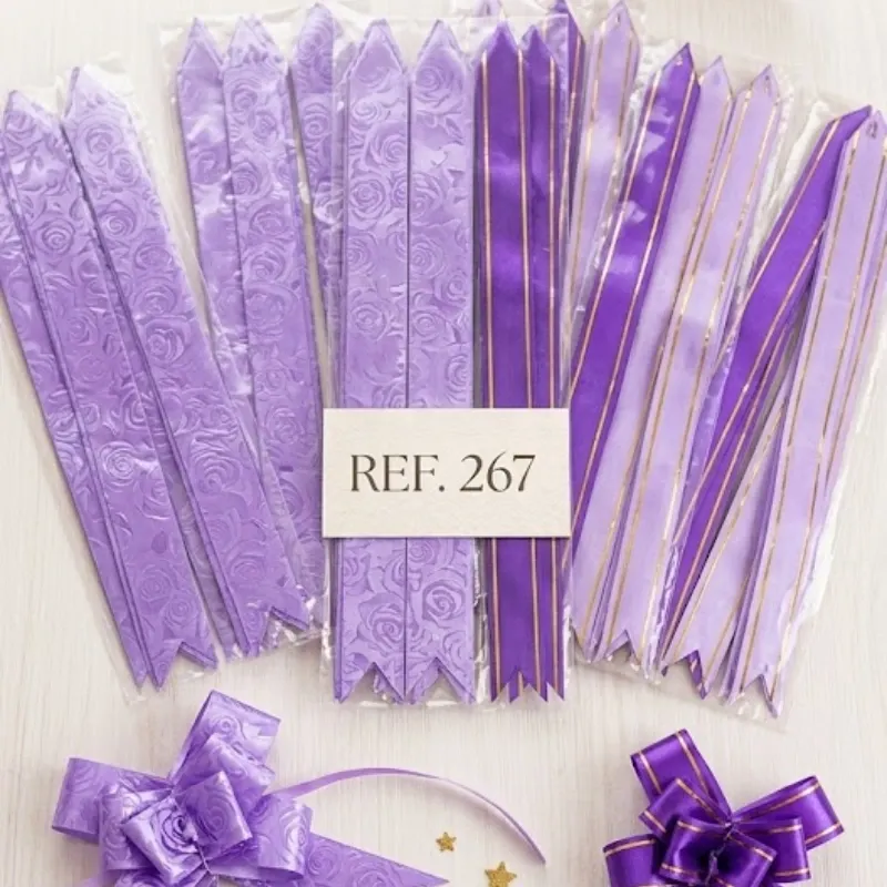 LAZO MAGICO MORADO LINEA DORADA 32 X 2 CM