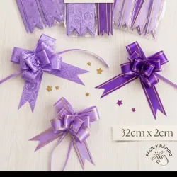 LAZO MAGICO MORADO LINEA DORADA 32 X 2 CM