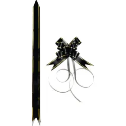 LAZO MAGICO NEGRO LINEA DORADA 32 X 2 CM