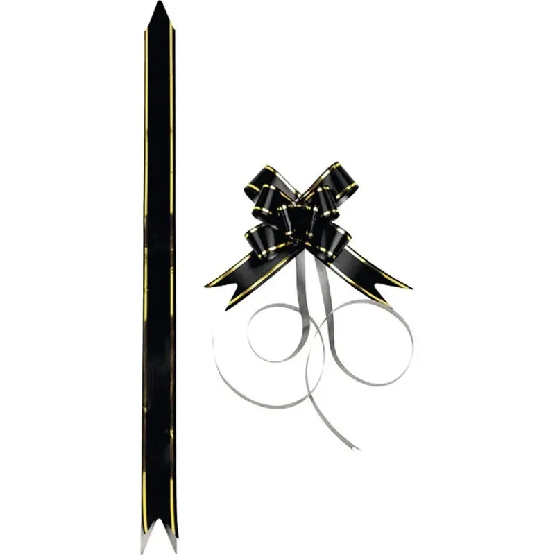 LAZO MAGICO NEGRO LINEA DORADA 32 X 2 CM
