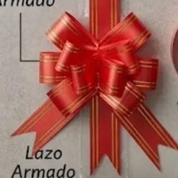 LAZO MAGICO ROJO LINEA DORADA 35 X 2.5 CM