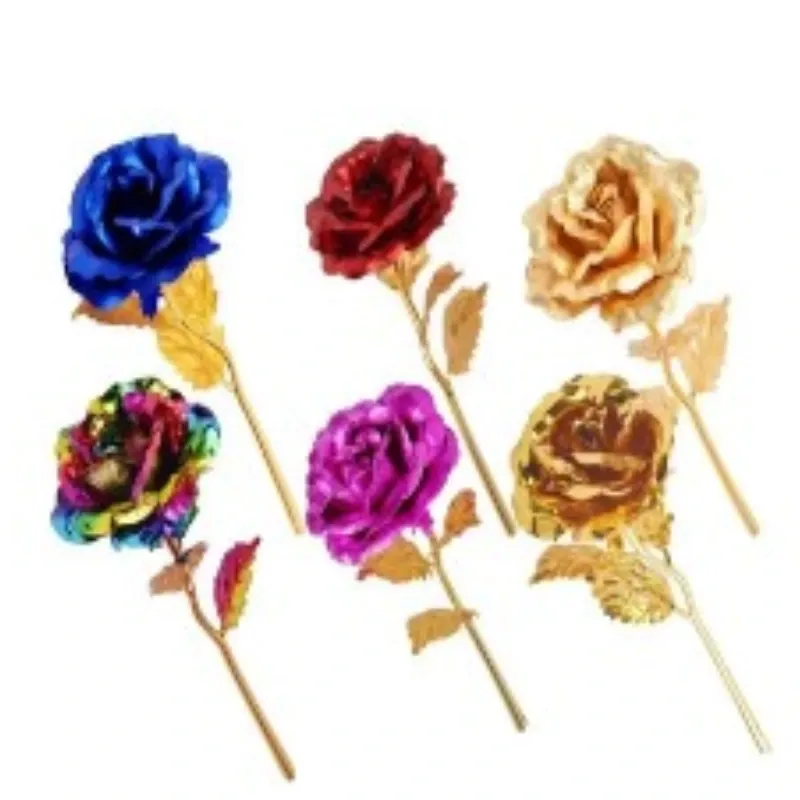 ROSA ARTIFICIAL DE LAMINA DORADA