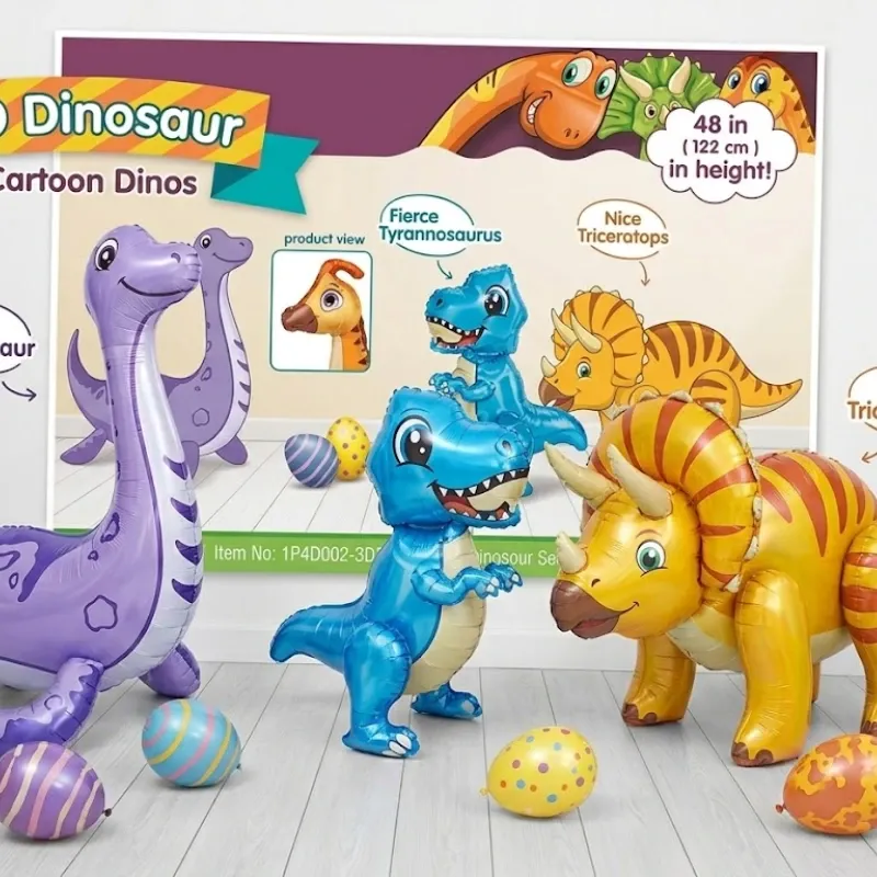 SET GLOBO 1 PZA 4D DINOSAURIO