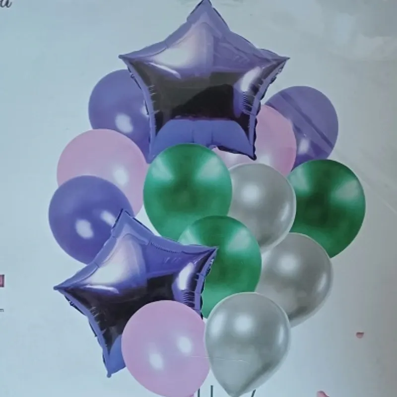 SET GLOBO 14 PZAS 2 ESTRELLAS, 12 LATEX R12