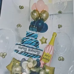 SET GLOBO 45 PZAS BOTELLA HBD Y KAKE