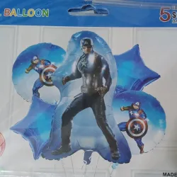 SET GLOBO 5 PZAS AVENGERS CAPITAN AMERICA 5M