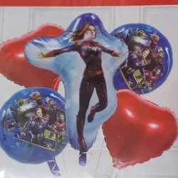 SET GLOBO 5 PZAS AVENGERS CAPITAN MARVEL 5M