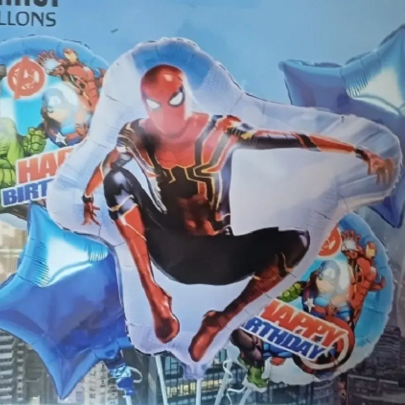 SET GLOBO 5 PZAS AVENGERS  SPIDERMAN 5M